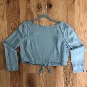 Kendall + Kylie Long Sleeve Open Tie Back Top